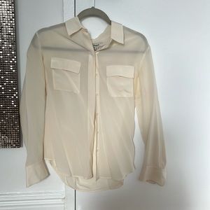 White silk madwell blouse